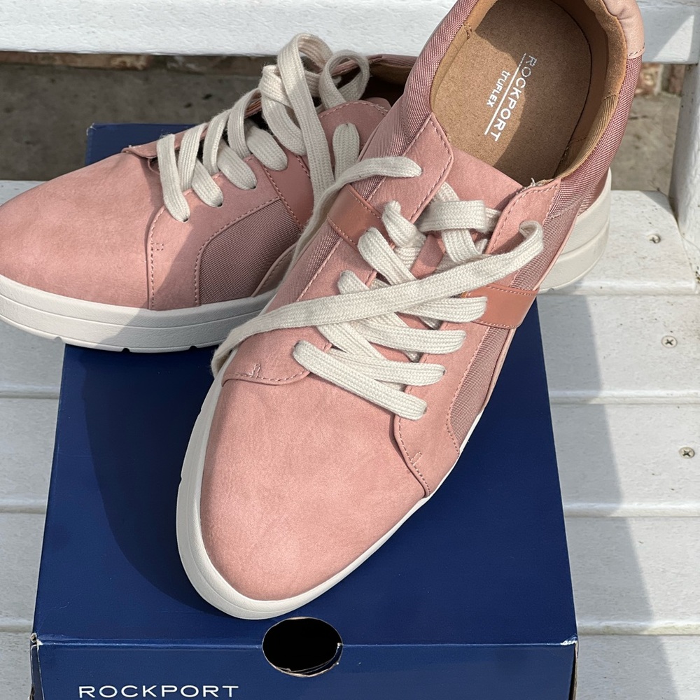 Rockport Pink Sneakers with Suede Upper and Rubber Sole. Brand new.